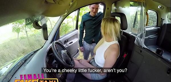  Female Fake Taxi First taxi creampie for busty blonde MILF Amber Jayne